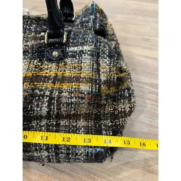 Kate spade Vintage Patent Trim Tweed Handle Bag with strap - Picture 6 of 11